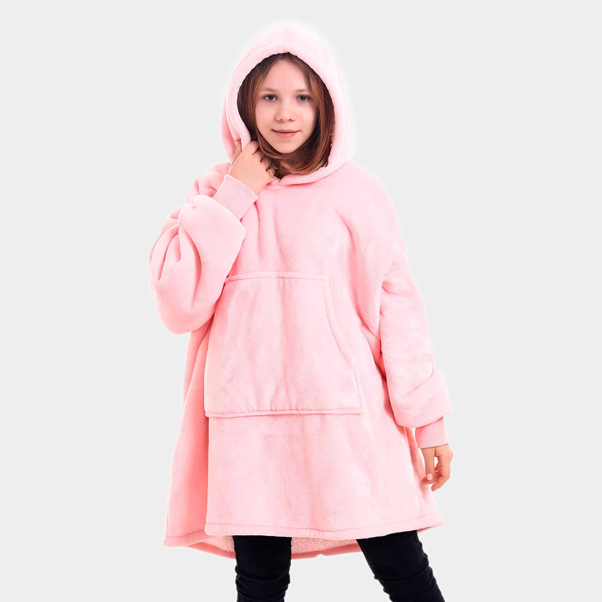 Kids Hooded blanket Light Pink